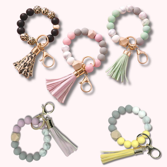 Silicone Bead Keychain Wristlet