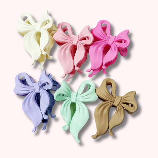 Soft Tone Matte Bow Hair Claw Clip