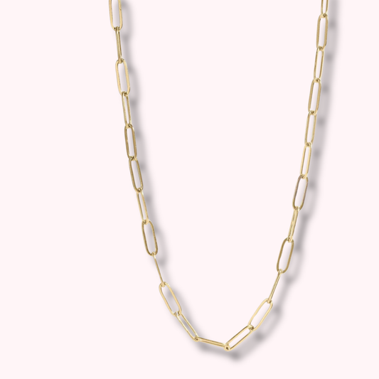 18K Gold Paperclip Chain Necklace