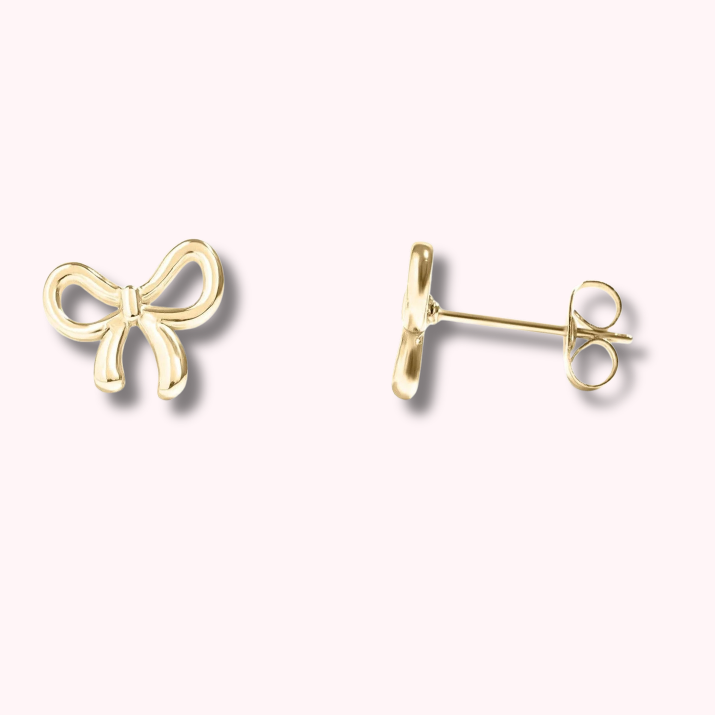 18K Gold Bow Stud Earrings