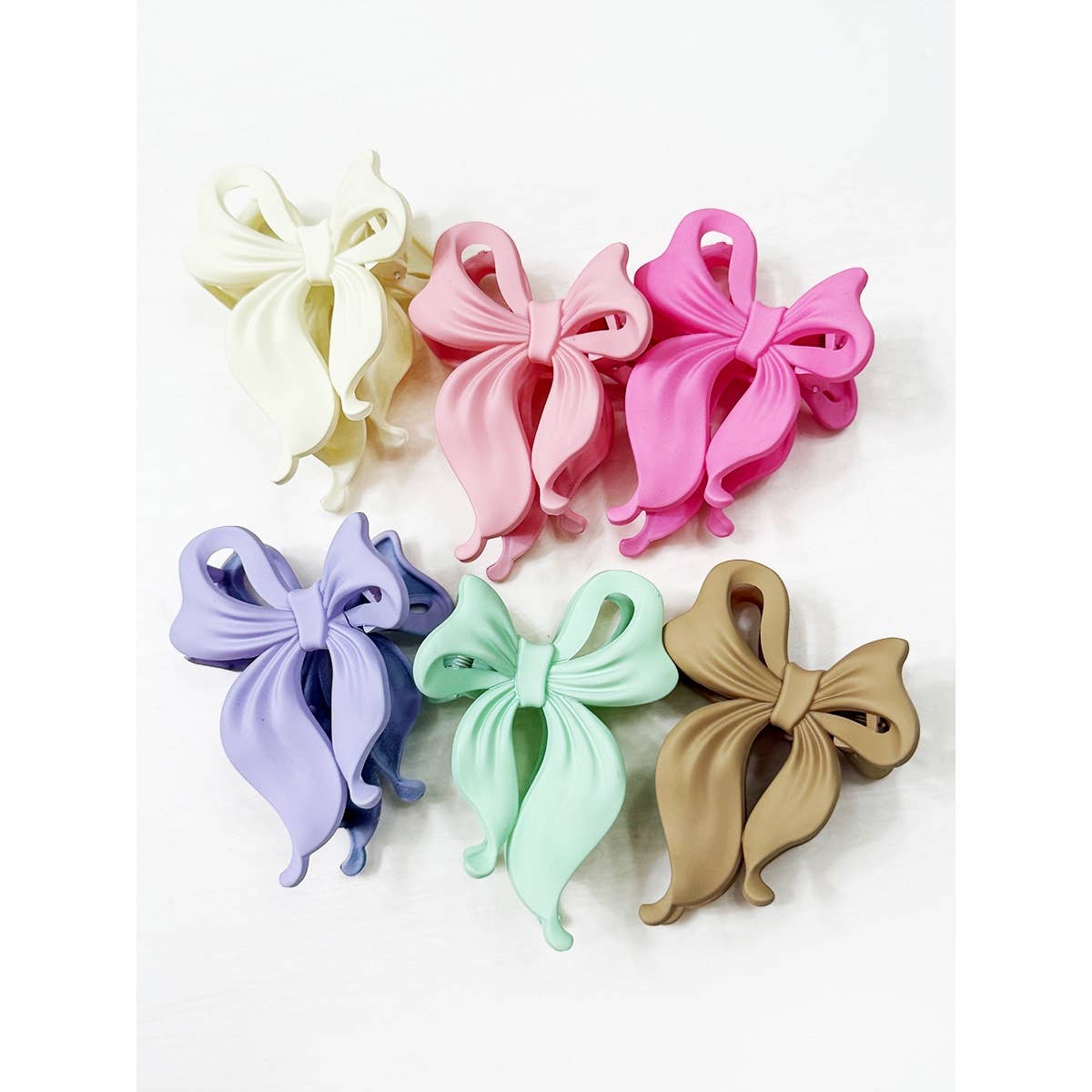 Soft Tone Matte Bow Hair Claw Clip