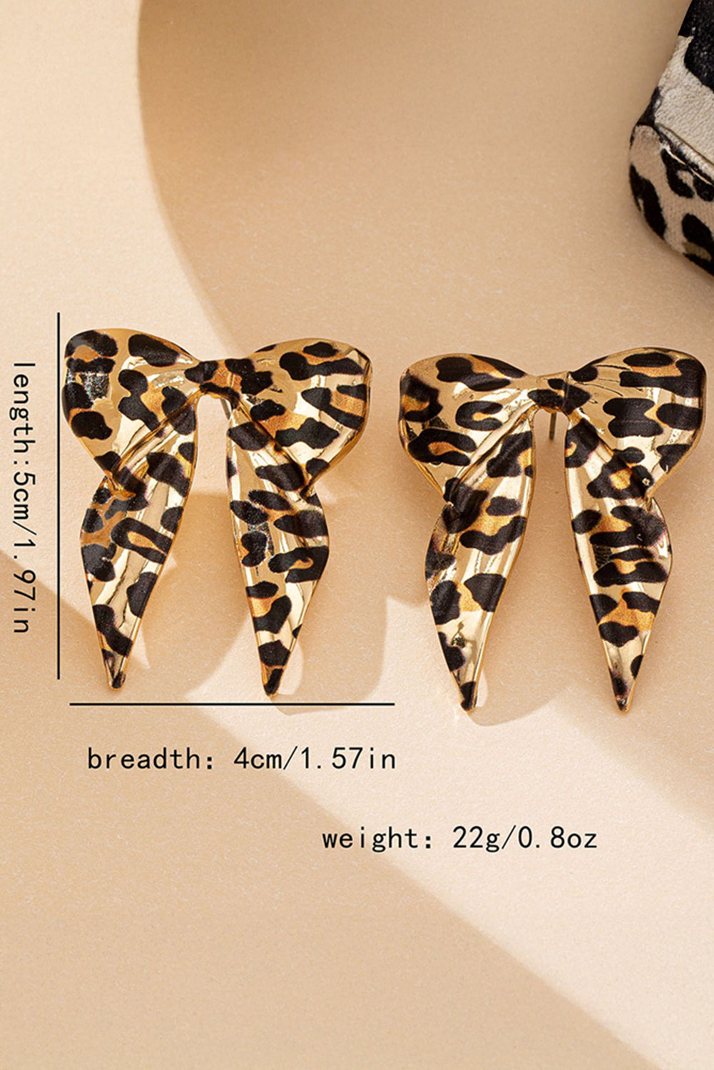 Leopard Bow Statement Earrings Gold Plated Knot Drop Earrings