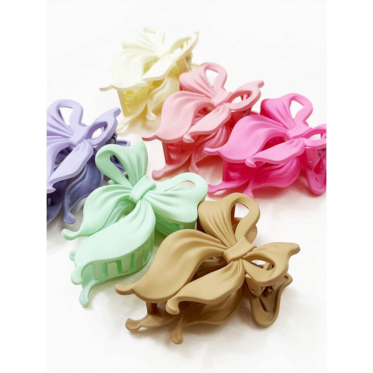 Soft Tone Matte Bow Hair Claw Clip